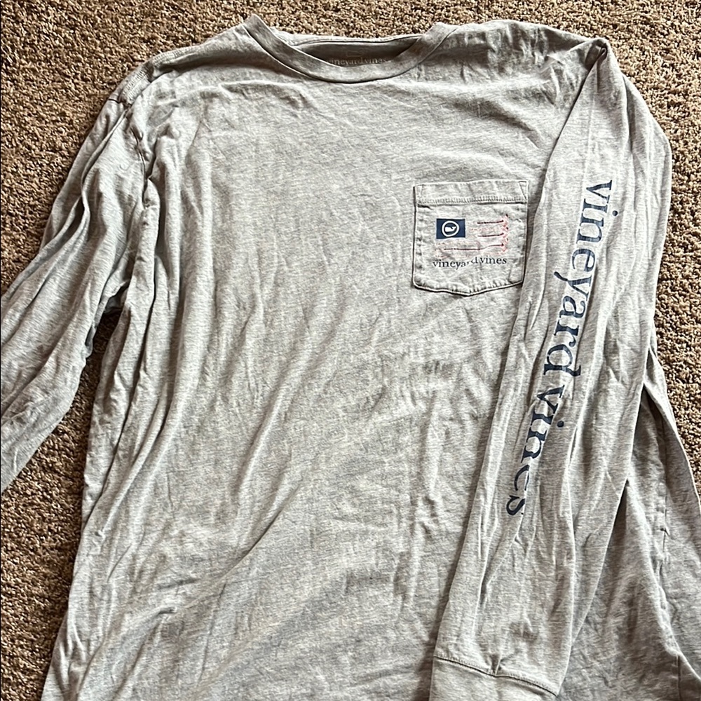 Vineyard Vines Gray Long Sleeve Tee Casual Comfort